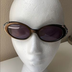 Vintage Sunglasses w AB Crystals & Etching Details
